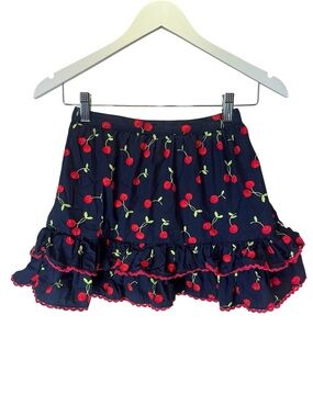 Gymboree Girl’s Very Cherry Skirt with Shorts Size 7 Navy Blue